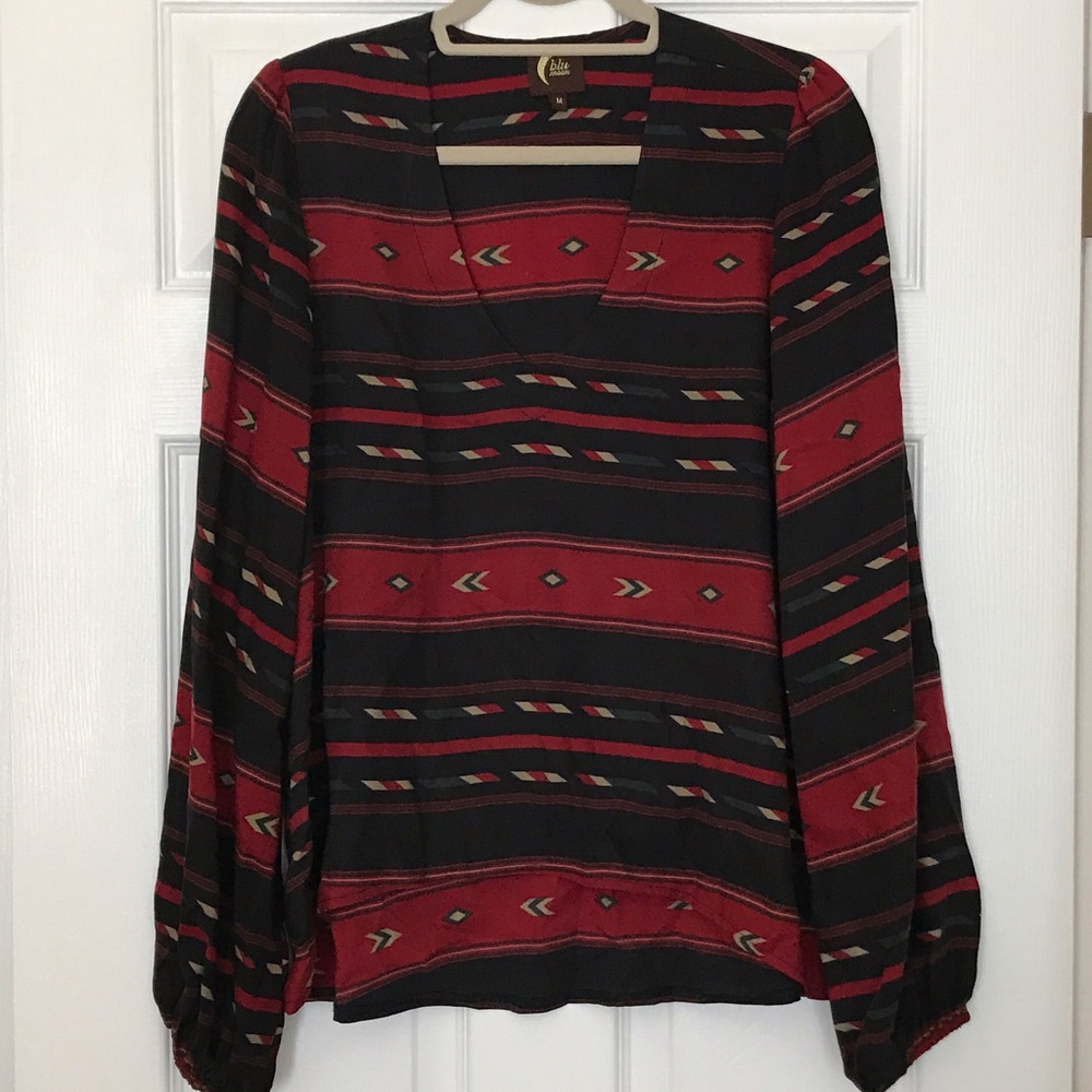 Blu Moon Southwest Print Blouse