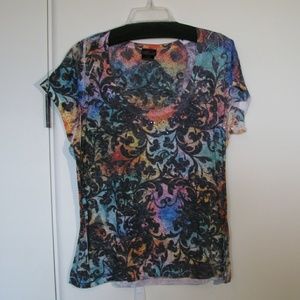 Torrid multi colored burnout tee with bling