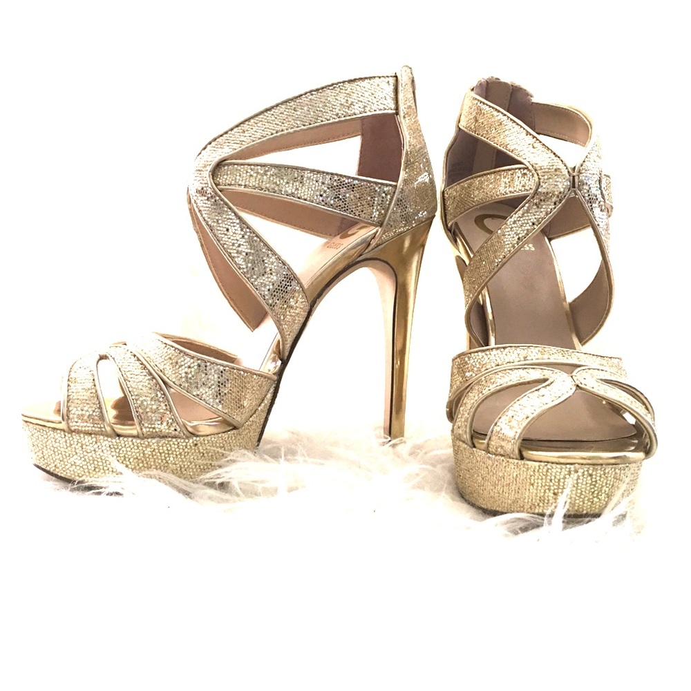 Champagne G by Guess platform heels