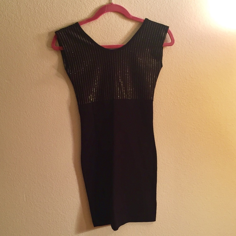 American Apparel black gold stripe dress