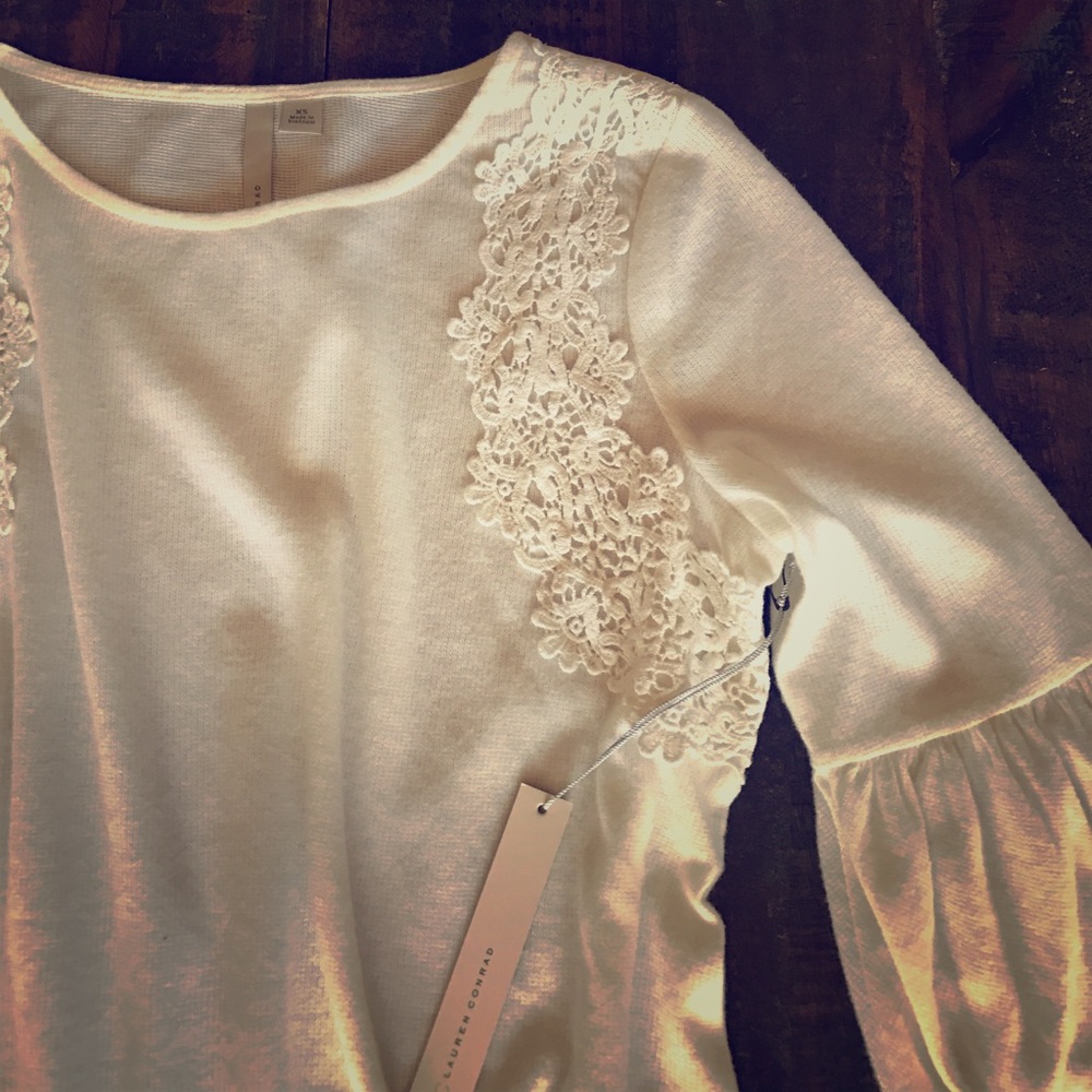 LC White Laced Sweater