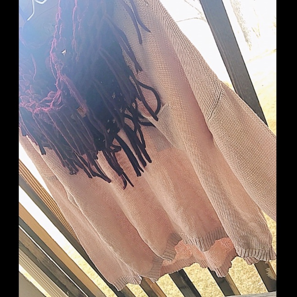 H&M loose knit pale pink pocket sweater!