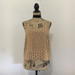 Cream Print Crop Top Size M