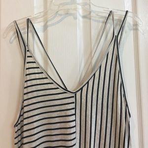 Oatmeal/black striped tank