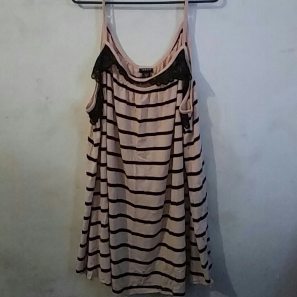 Pink and black tank top