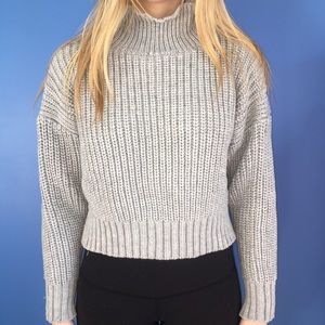 Gray Mock Neck Sweater