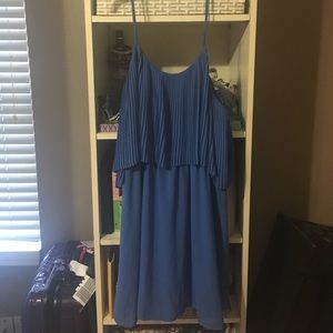 Blue spaghetti strap dress