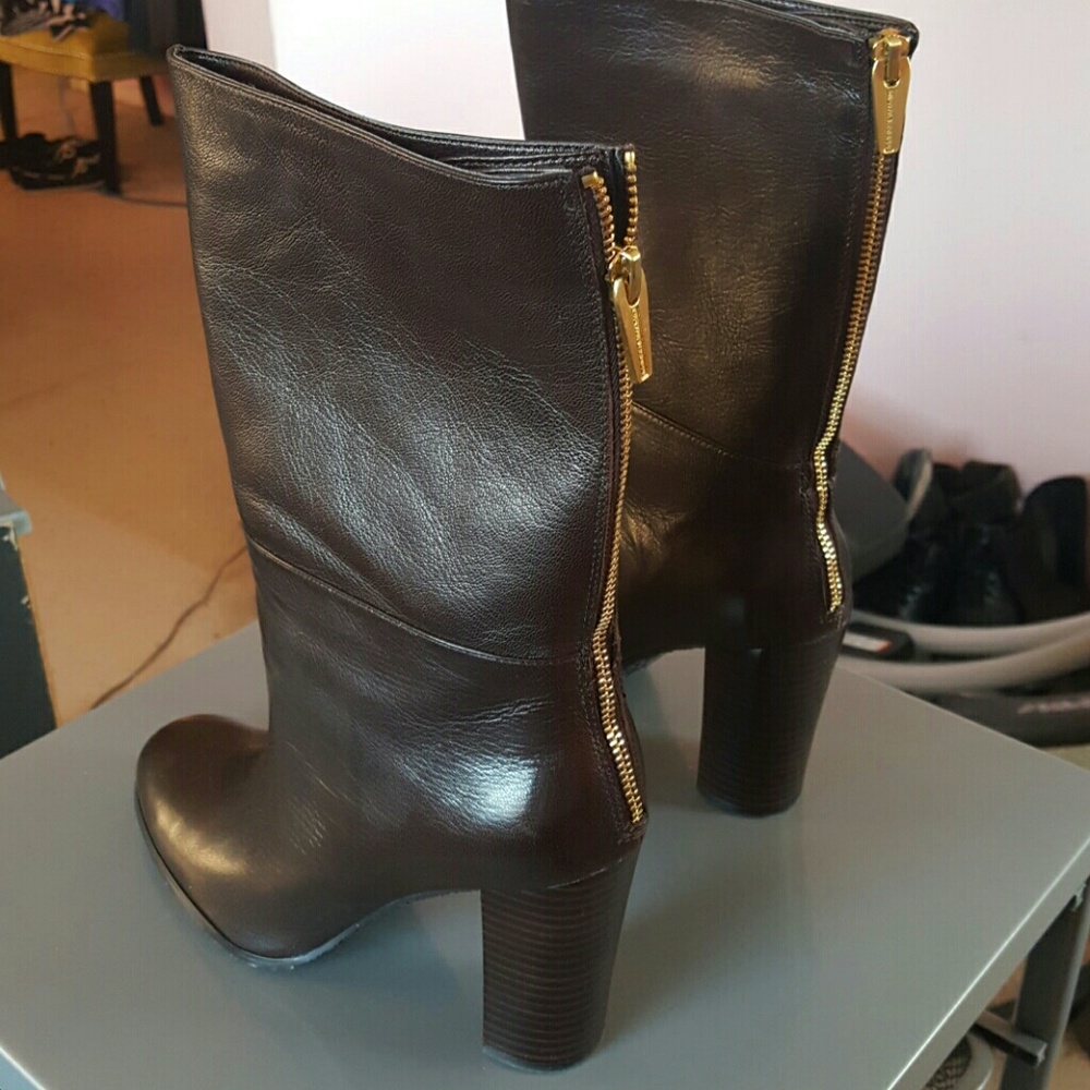 Brown leather Calf Boots - Picture 3 of 3