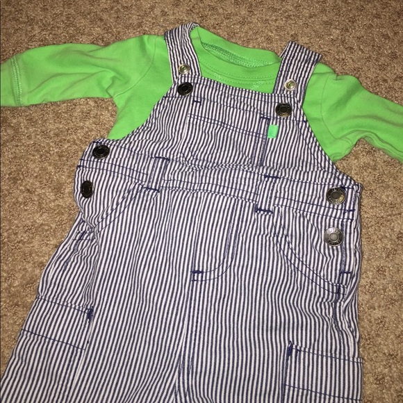 Carter's Other - Green shirt & overalls