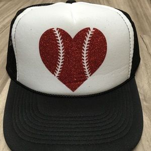 Baseball Heart Hat