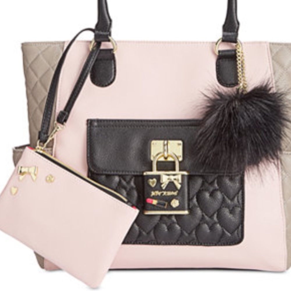 Black and pink betsey Johnson purse