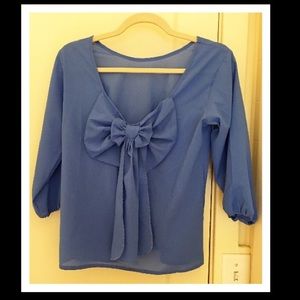 Blue Bow Blouse