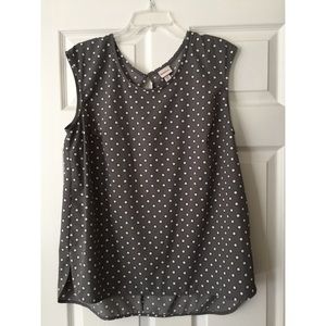 Merona Grey & White Polka Dot Blouse *BNWOT*