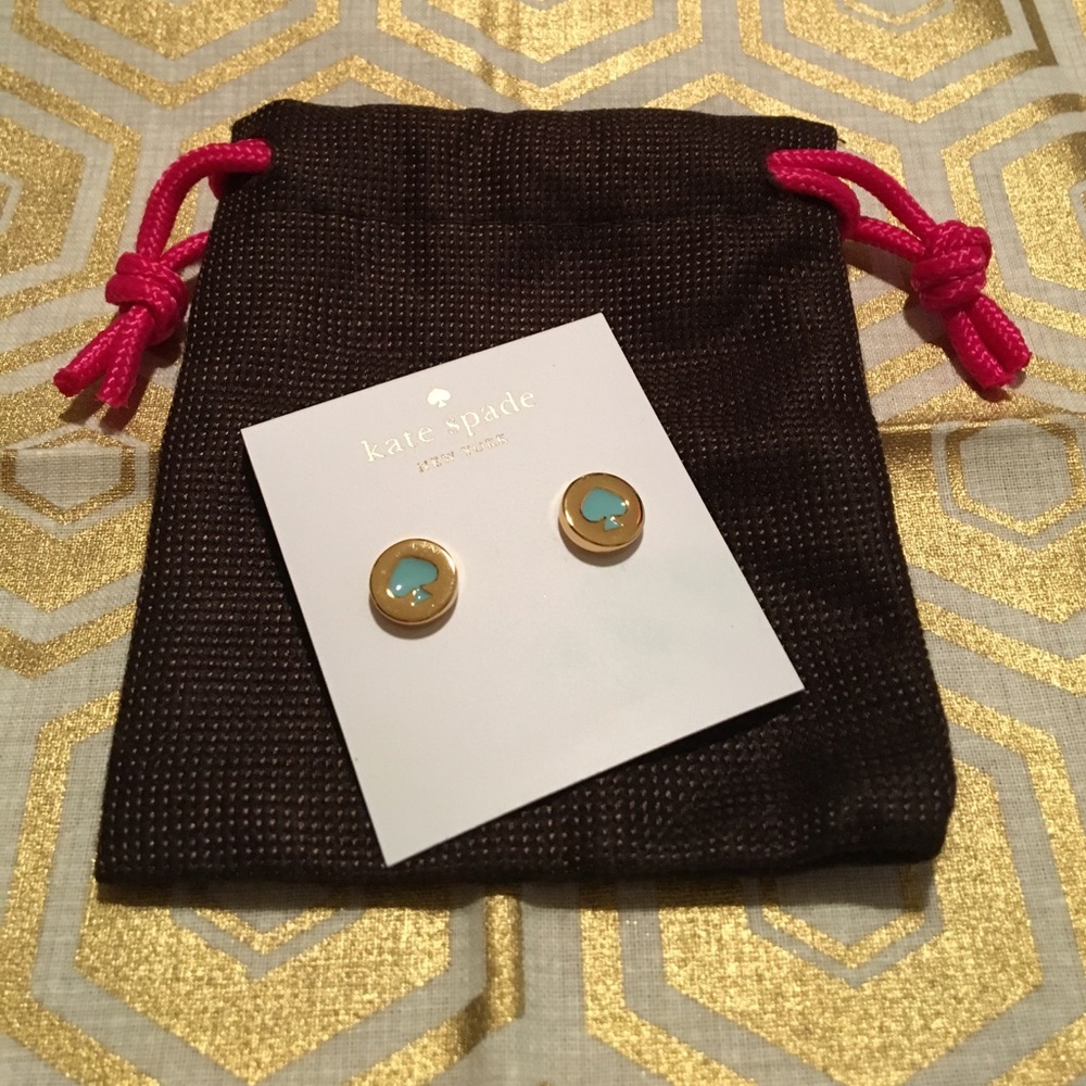 Spot the spade Kate Spade earrings in grace blue