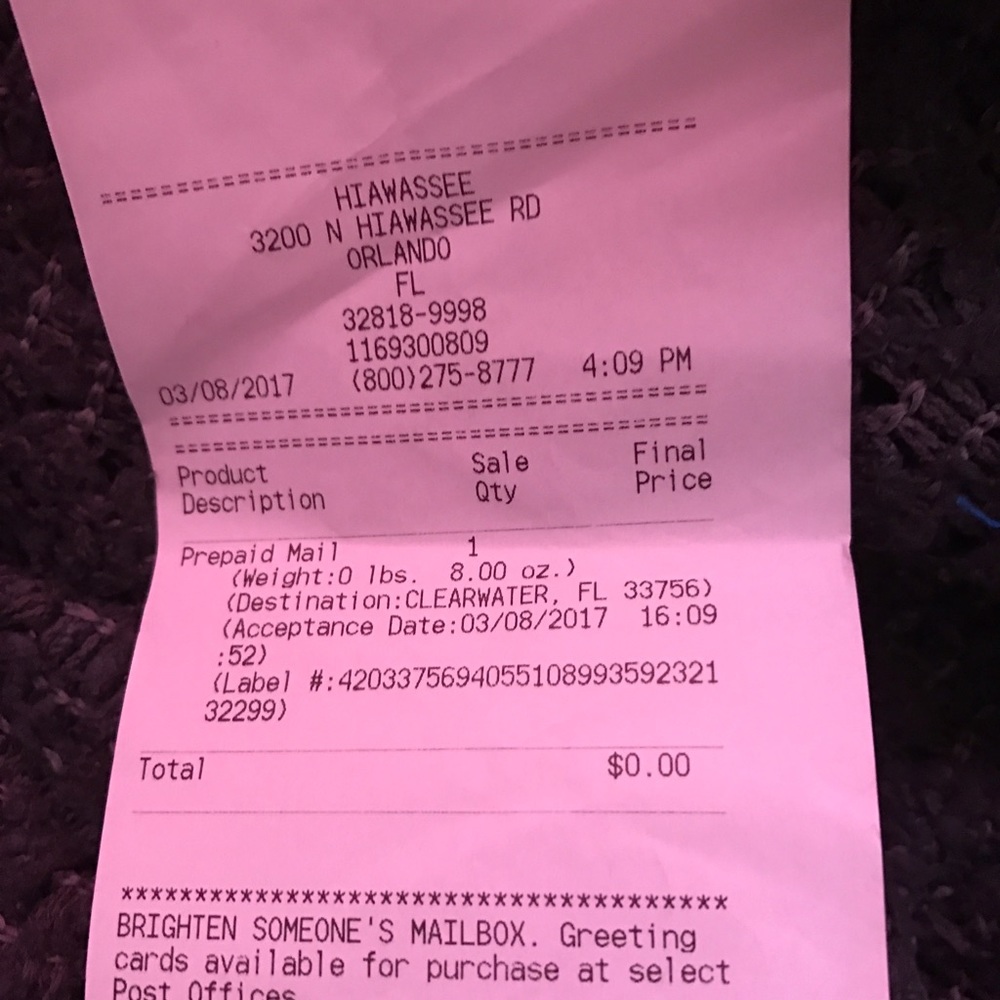 Proof Of Receipt