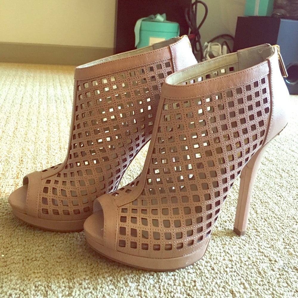 Michael Kors leather caged heels