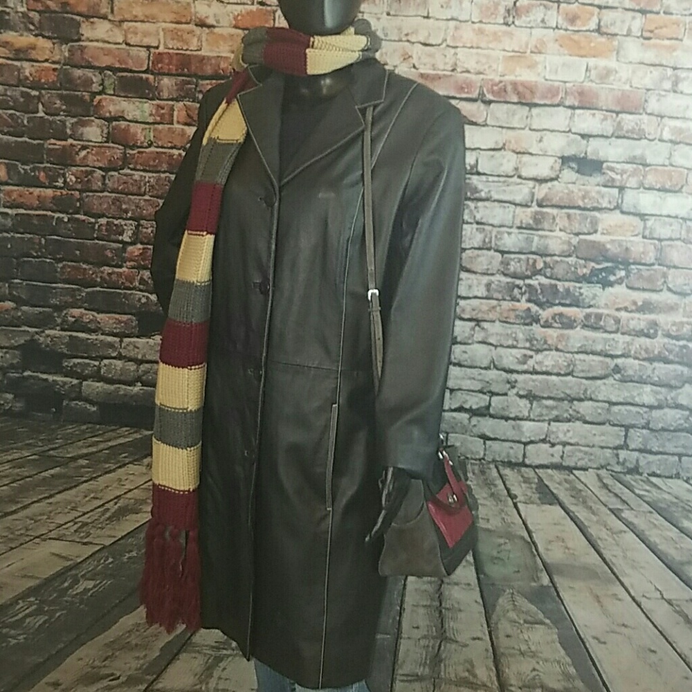 3/4 Length Leather Coat with Silk Lining