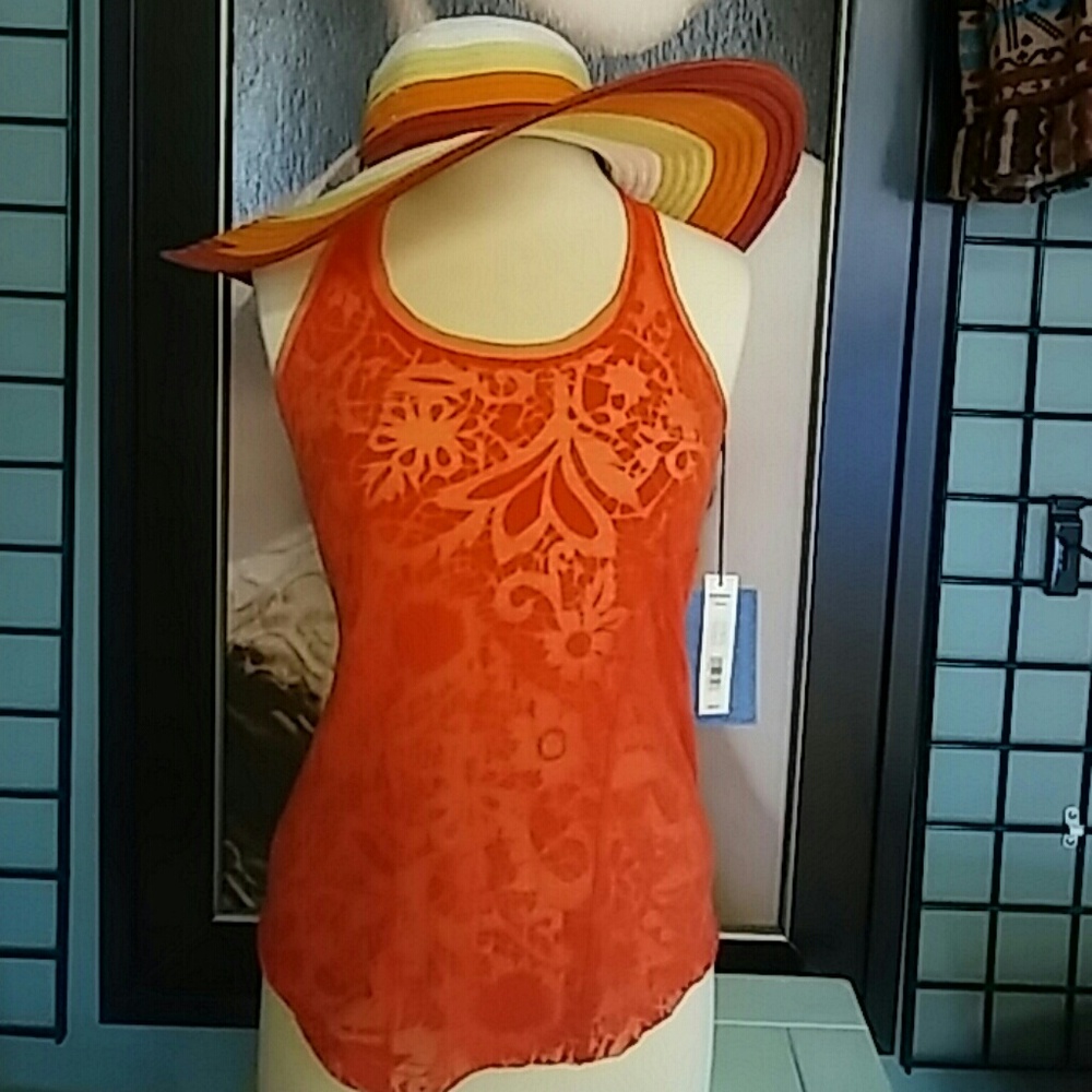 Orange Semi sheer Racer back by Vera Wang