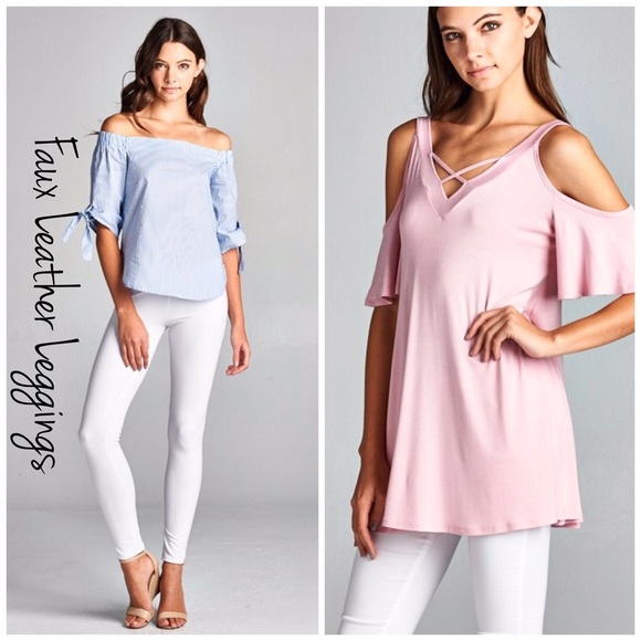 🌸Pink Matte Faux Leather Leggings - Picture 7 of 8