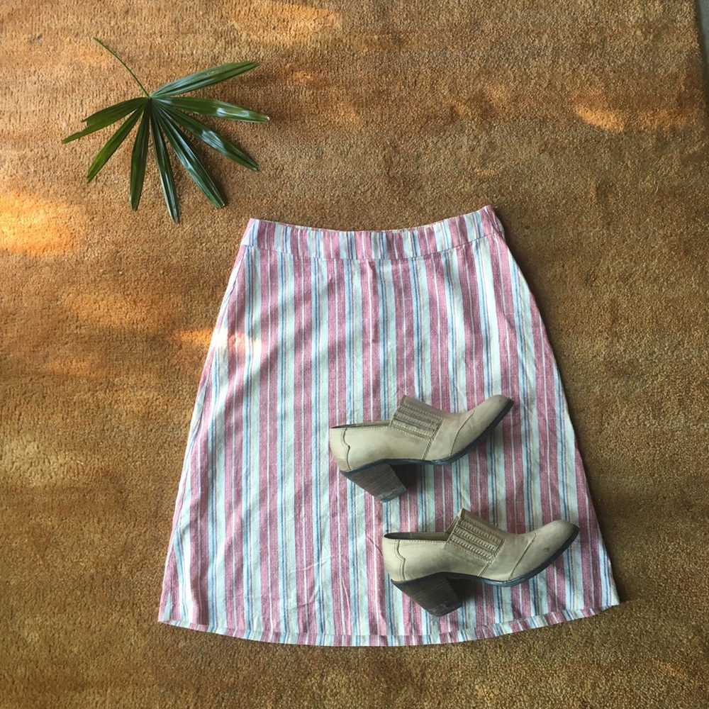 100% cotton striped skirt
