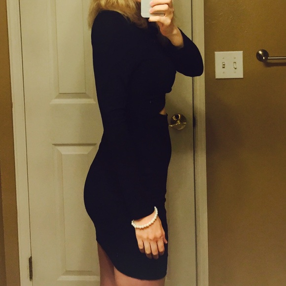 Sexy Lace up dress with midriff cutout black - Picture 6 of 8