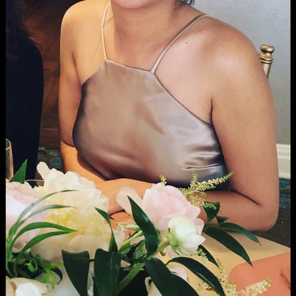 Satin halter slip midi dress - Picture 4 of 5