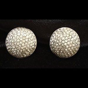 St. John Swarovski Pave Crystal Silver Earrings