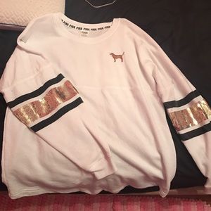 VS PINK Bling varsity crew