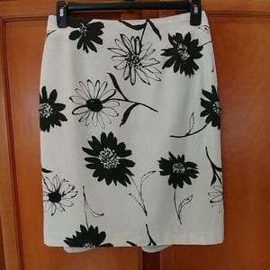 Skirts - Cream and black floral skirt. Skirts - Cream and black floral skirt.