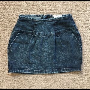 Denim acid wash skirt