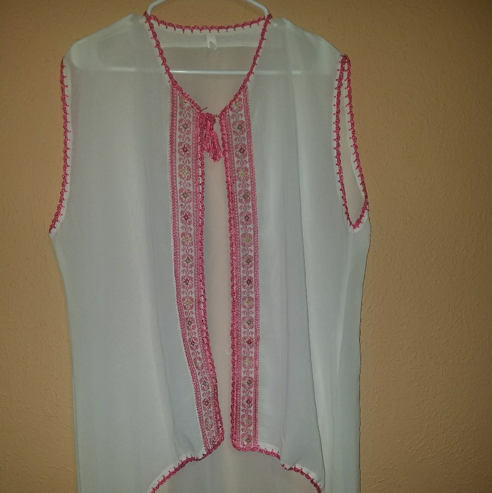 High low embroidery cardigan