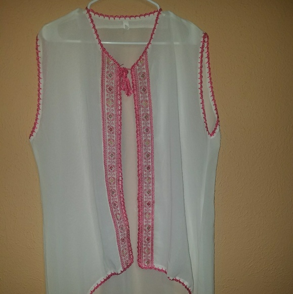 High low embroidery cardigan - Picture 1 of 3