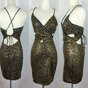 Gold Sexy Club Mini Dress