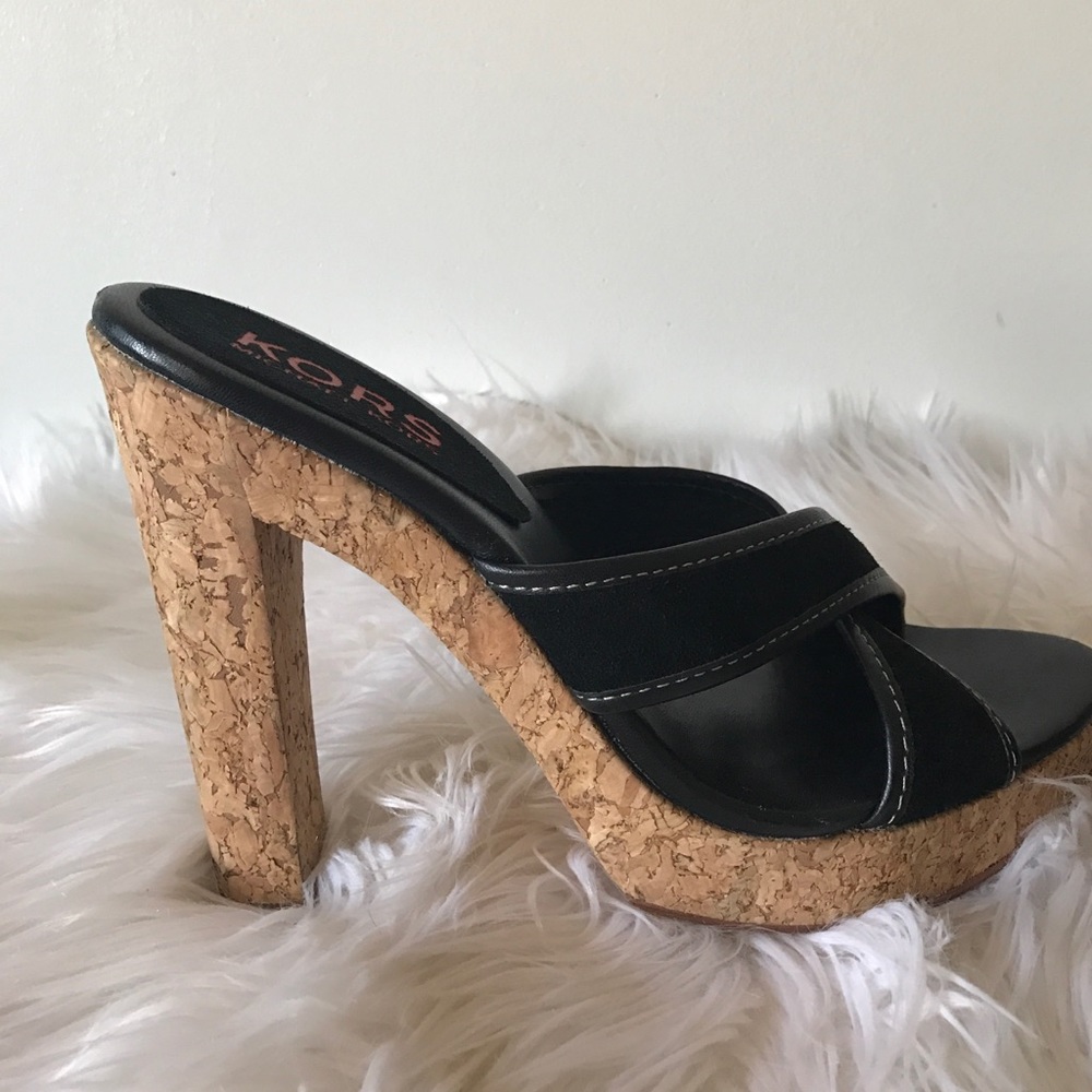 Michael Kors cork strappy platform