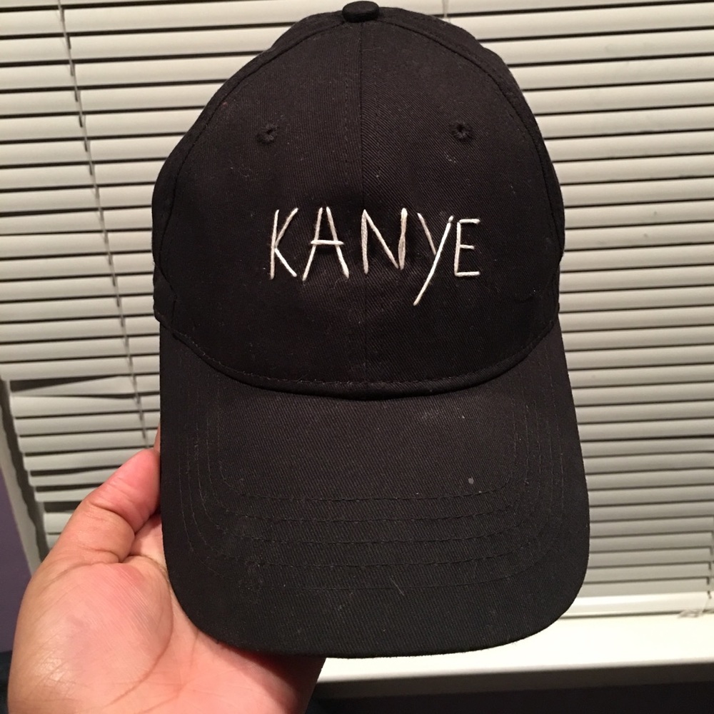 Hand stitched black hat  ( inspired by Kanye )