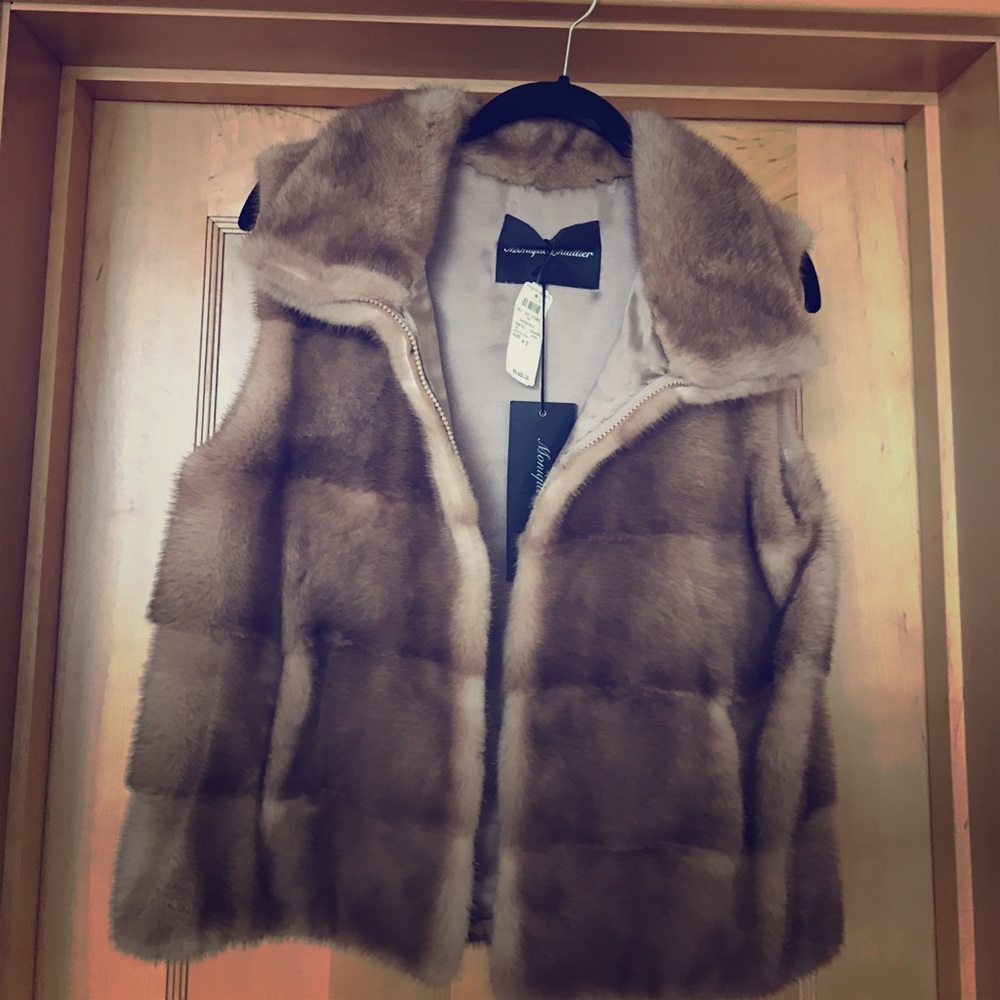 Monique Lhuillier fur vest.