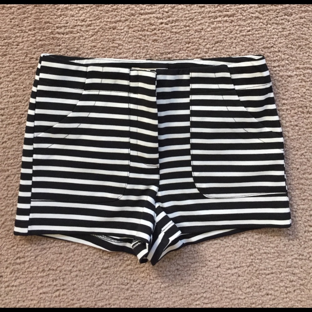 High waisted striped shorts