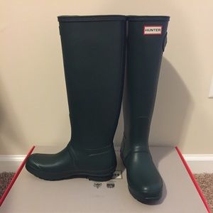 Green Hunter Rain Boots, brand new never worn!