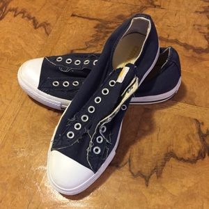 Unisex Converse no lace Chucks, denim blue