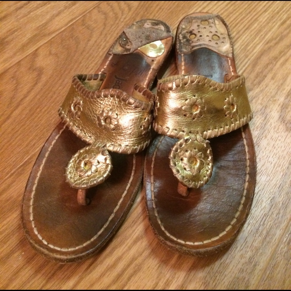 Gold Jack Rogers Size 8 - Gently Worn