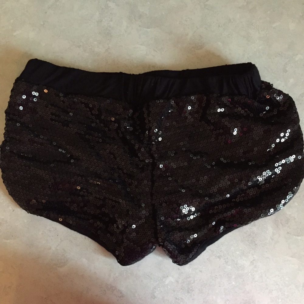 Black sequins booty shorts