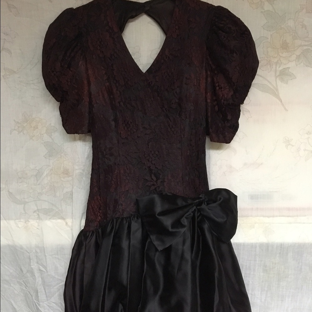 Vintage Satin Formal Party Dress Girls