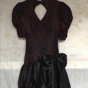 Vintage Satin Formal Party Dress Girls