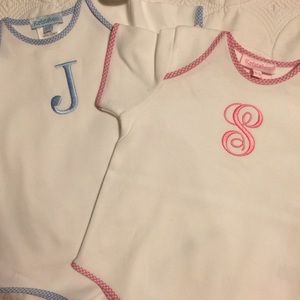 Gingham trimmed onsie.