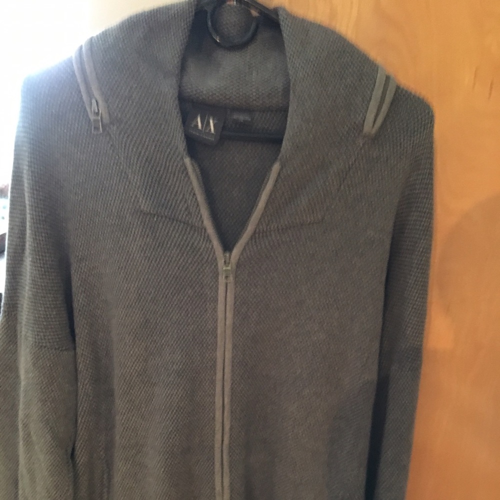 Gray zip up sweater