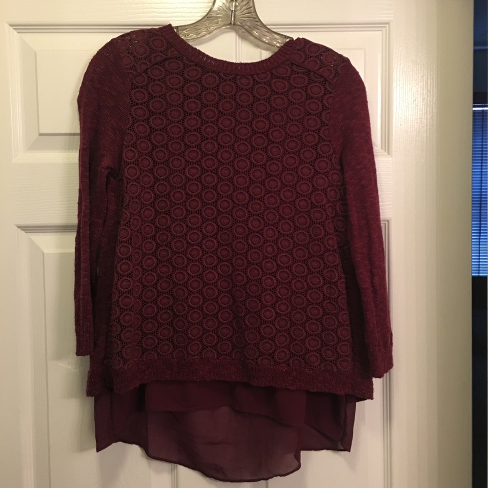 Lucky Brand maroon sweater