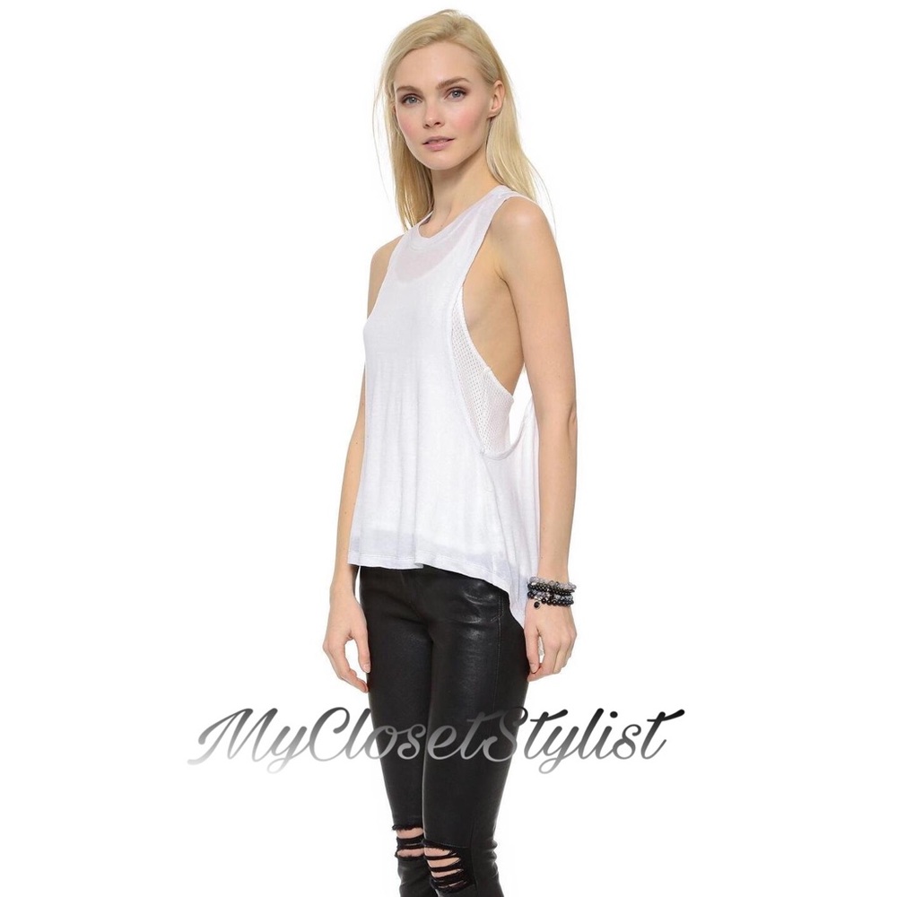 Free People Hi-Low NWT White Open-Back Top Tank XS - Picture 2 of 3
