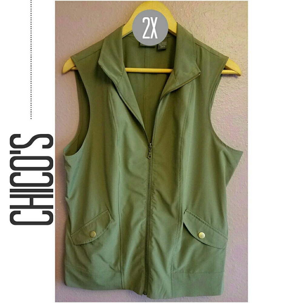 Chico's Olive & Brass Vest