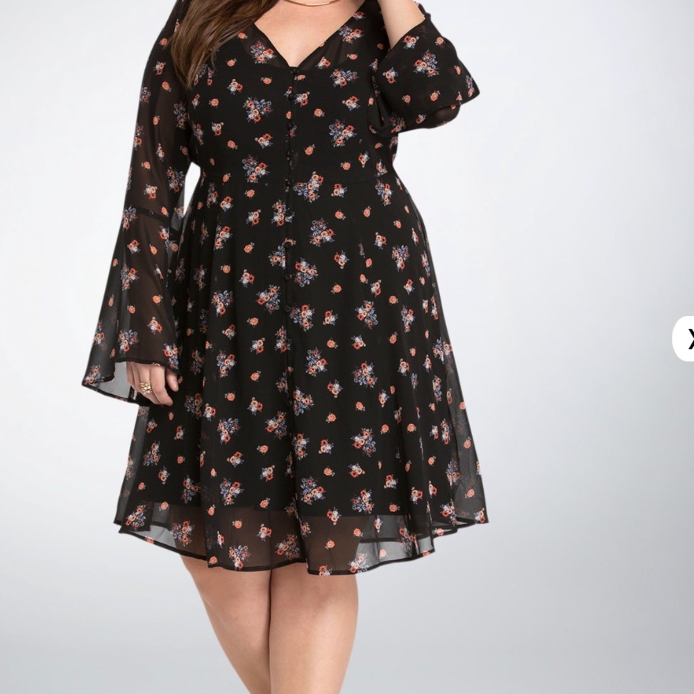 Bell Sleeve Floral Dress