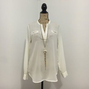 Off White Long Sleeved Blouse Size S